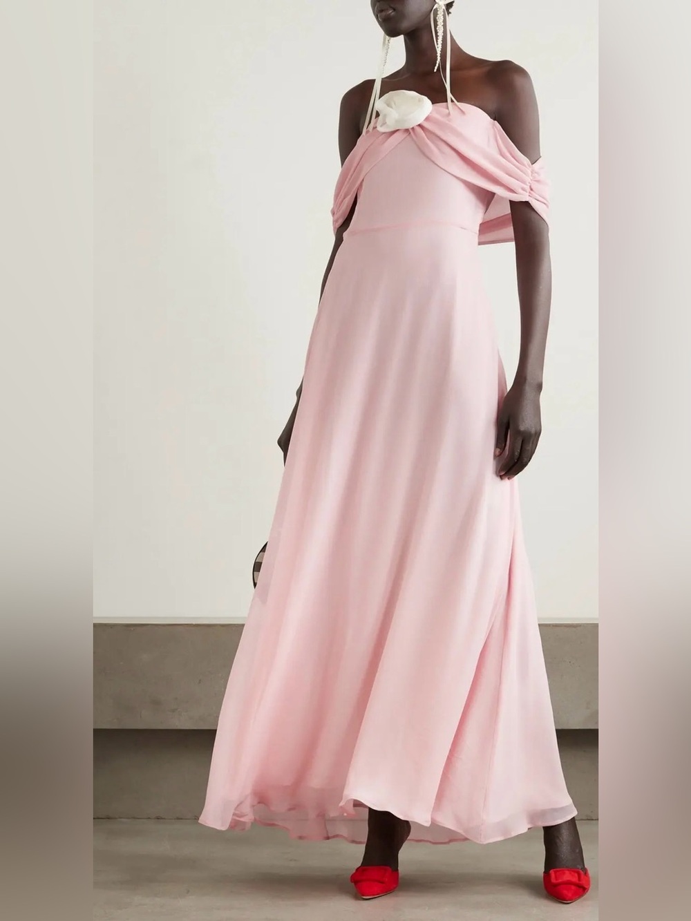 Bernadette Blair Off-The-Shoulder Silk-Georgette Maxi Dress